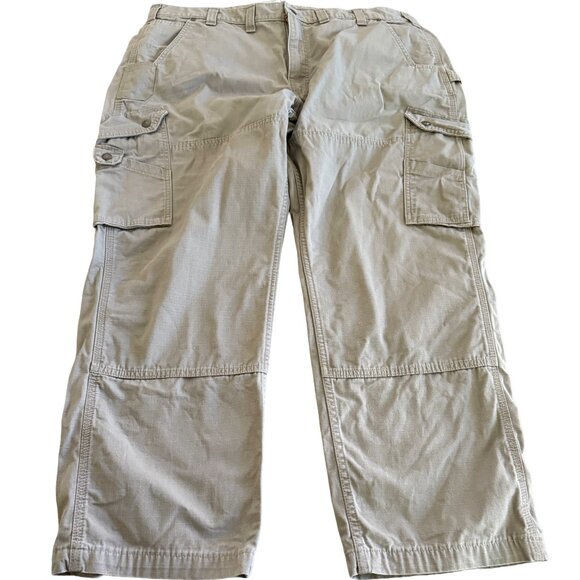 Carhartt Men s 44x29 Khaki Cotton Ripstop Relaxed Fit Cargo Pants - Picture 1 of 4